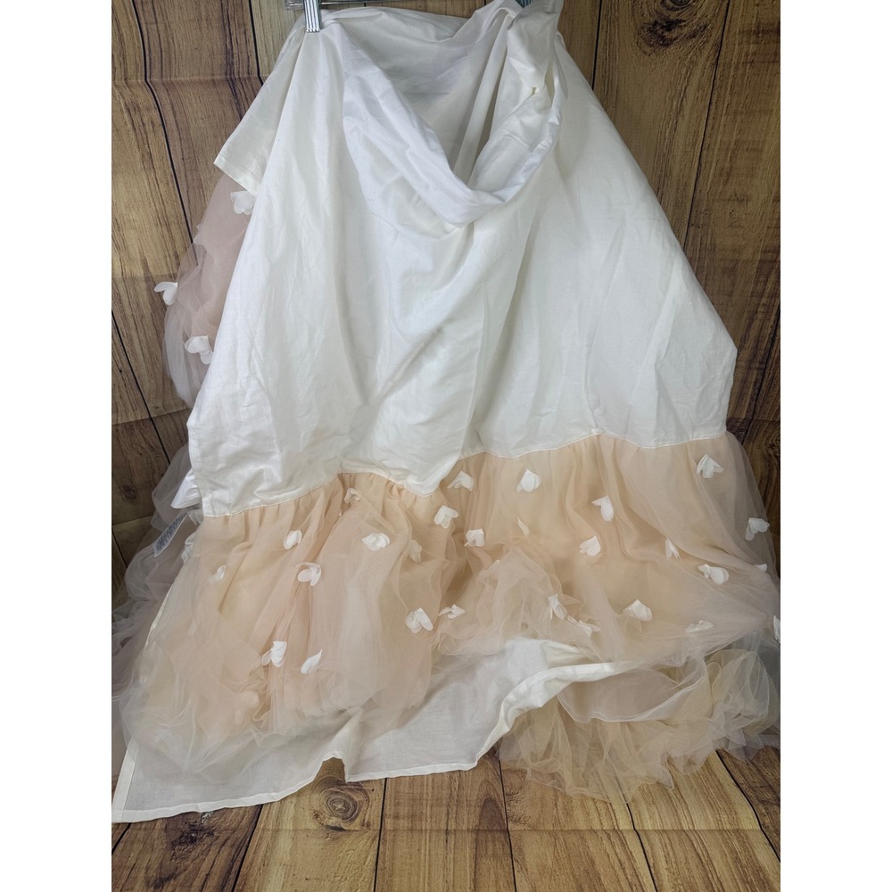 Monique Lhuillier Pottery Barn Kids Tulle Petal Crib Skirt White Pink Blush 16"